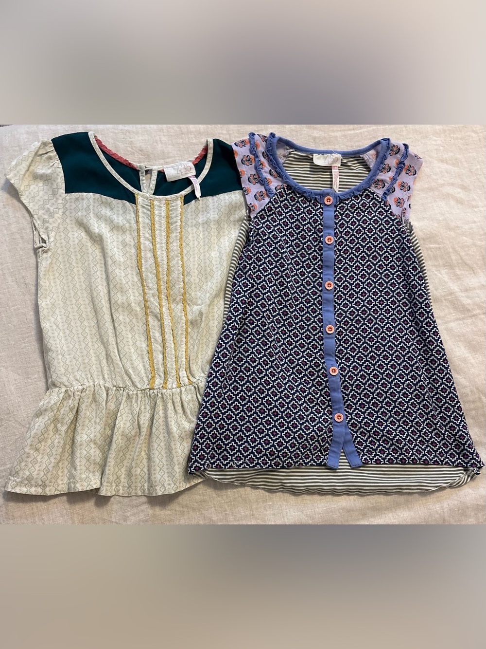 Matilda Jane 435 Girls Size 8 Peplum Sleeveless Printed Tops Bundle